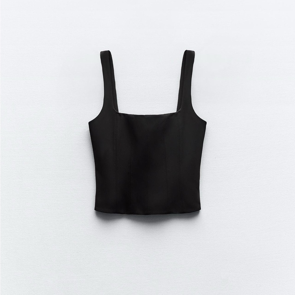 NWT - Zara Black Fitted Bustier Crop Tank Top 😍🥰😍❤️